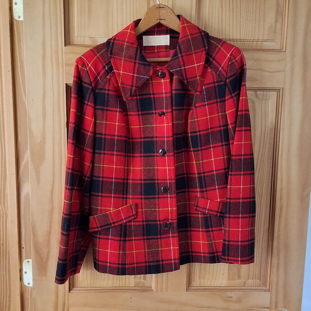 Pendleton Red and Black Plaid Jacket